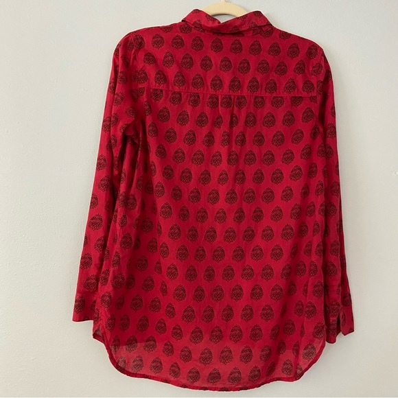 Madewell Ex-Boyfriend Red Leaf Paisley Button Down Shirt - Picture 3 of 10